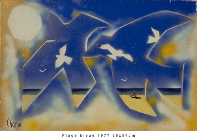 Plage bleue 1977 65x54cm