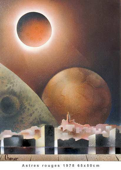 Astres rouges 1978 65x50cm