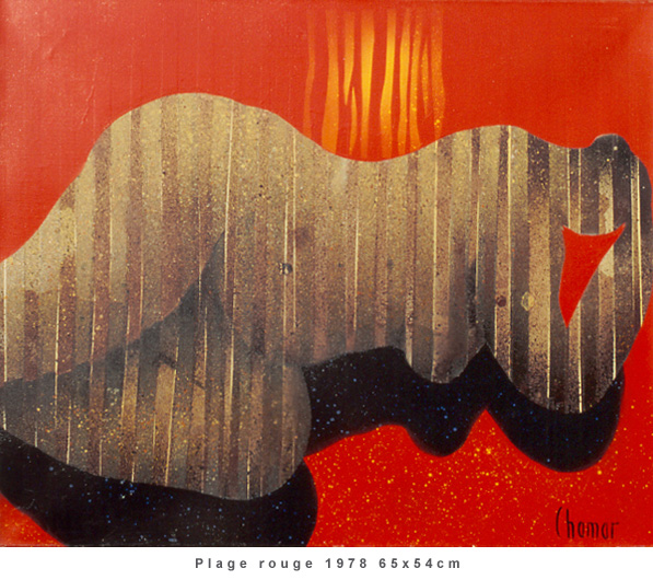 Plage rouge 1978 65x54cm