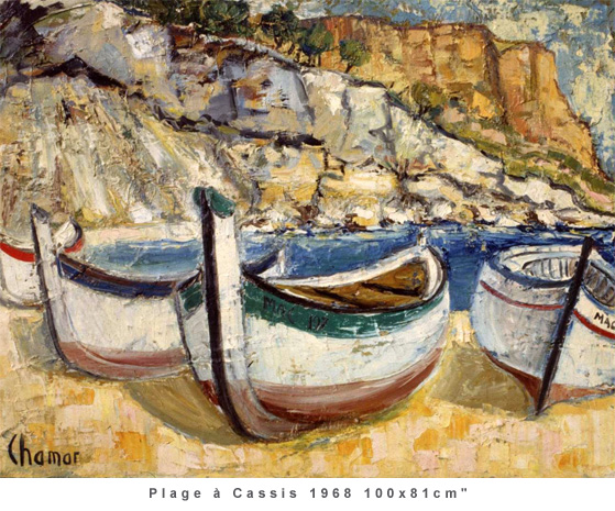 Plage à Cassis 1968 100x81cm