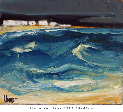 Plage en hiver 1973 55x46cm